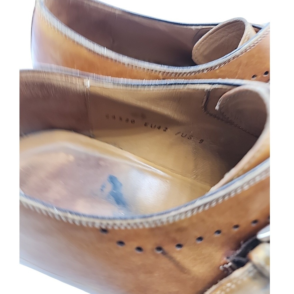 Magnanni Mallory Brown Leather Monk Strap Dress Shoe Slip On Loafers Size 9 - Picture 9 of 11